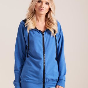 Wholesale Cotton hoodie blue