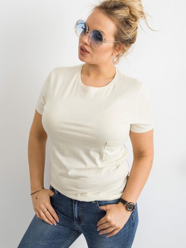 Wholesale Ecru t-shirt basic PLUS SIZE