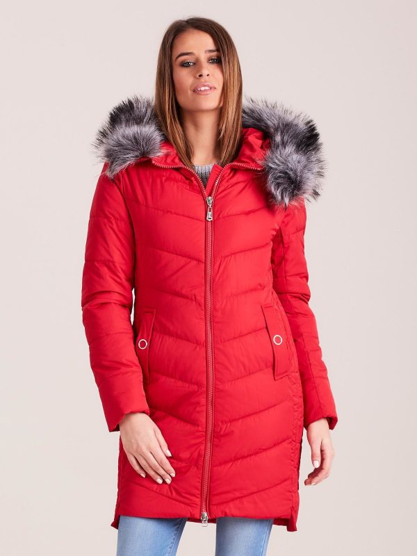 Wholesale Red long jacket for winter