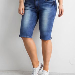 Wholesale Plus Size Blue Denim Shorts