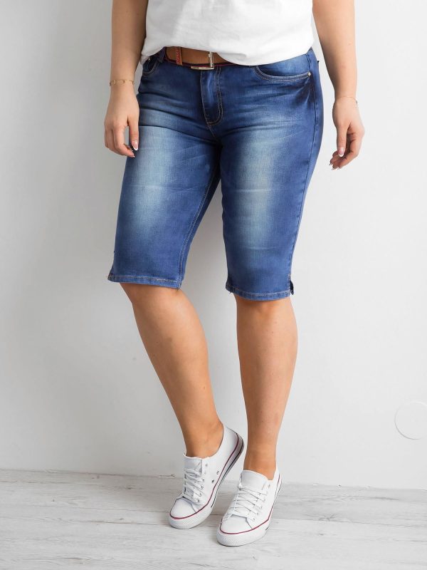 Wholesale Plus Size Blue Denim Shorts