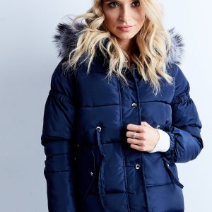 Wholesale Navy blue quilted winter jacket