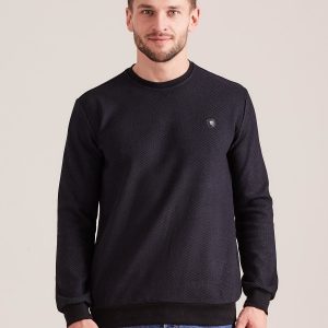 Wholesale Black sweatshirt for men in small geometric pattern