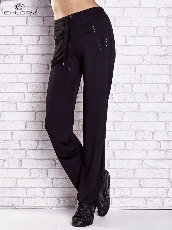 Wholesale Black sweatpants with pockets and stitching PLUS SIZE