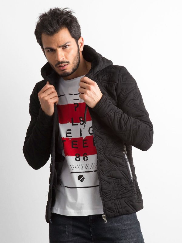 Wholesale Black Men's Cotton Hoodie