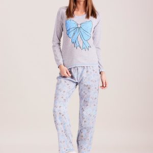 Wholesale Light Blue Women's Printed Pyjamas