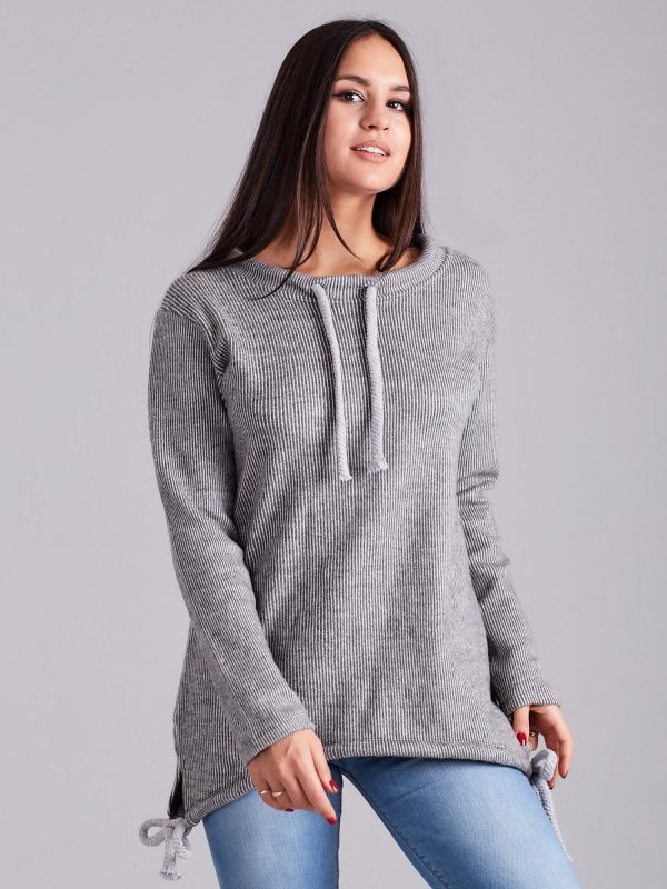 Wholesale Light gray striped sweatshirt