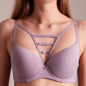 Wholesale Dark beige bra with decorative trim