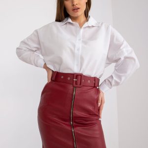 Wholesale Burgundy Jaen High Waist Mini Skirt