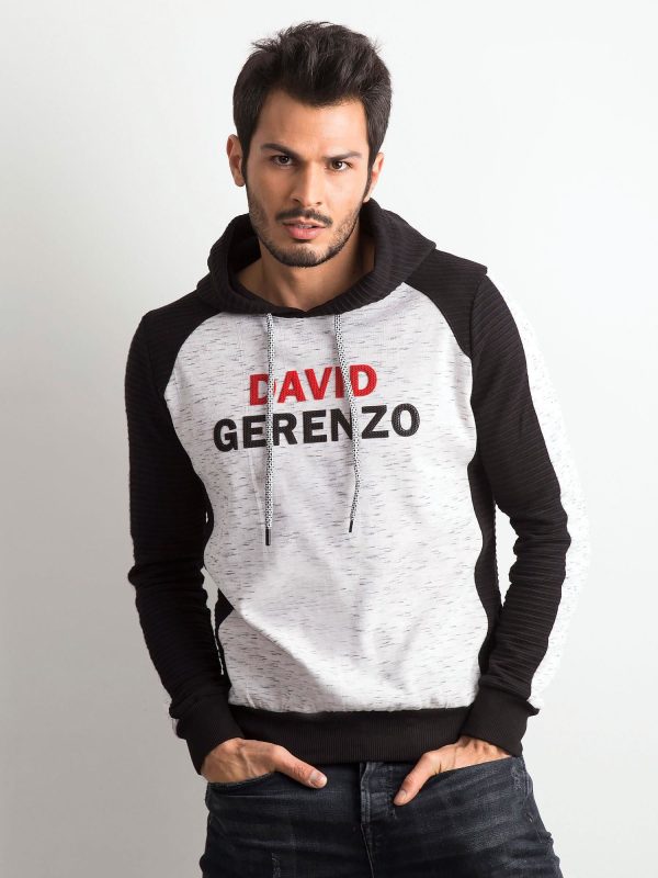 Wholesale Gray men's hoodie with lettering