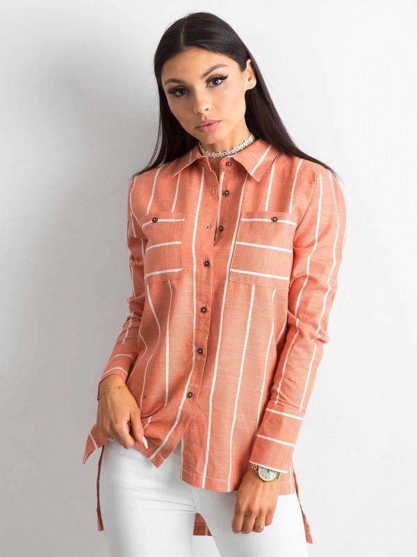 Wholesale Orange Striped Shirt