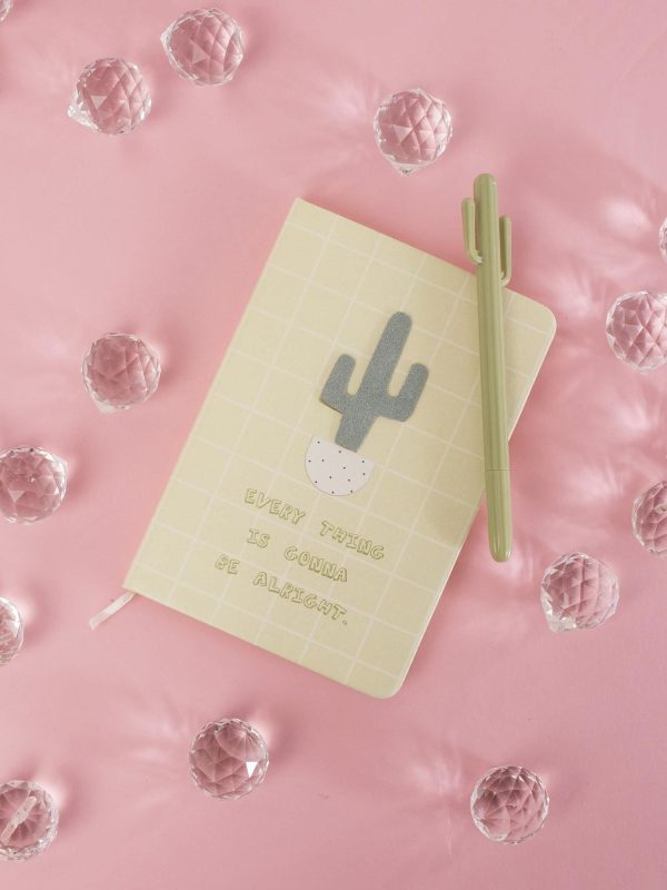 Wholesale Green notebook and thin paper with cactus motif