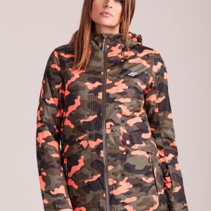 Wholesale 4F Khaki-Orange Camo Ski Jacket