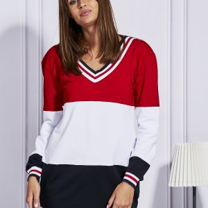 Wholesale Sweatshirt with colorful modules red