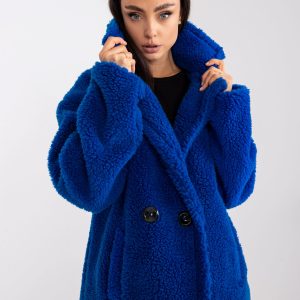 Wholesale Dark Blue Long Sleeve Fur Coat