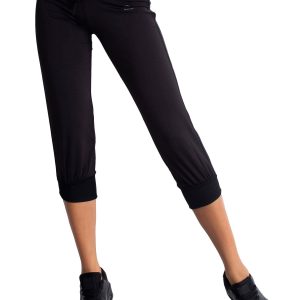 Wholesale Black women's capri pants with stripes