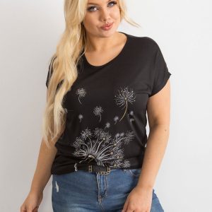 Wholesale Black T-shirt for women with print