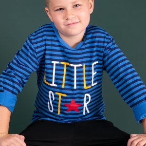 Wholesale Navy blue blouse for boy with inscription