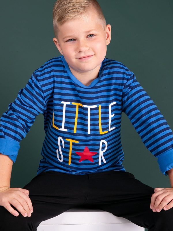 Wholesale Navy blue blouse for boy with inscription