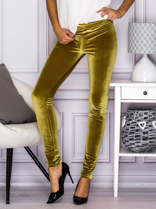 Wholesale Green Velour Leggings