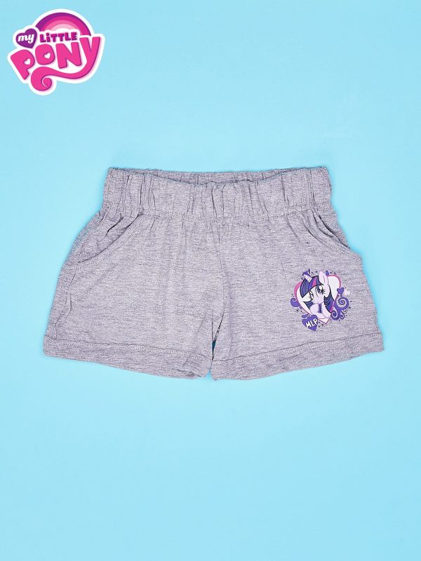 Wholesale Gray shorts for girl with purple print MY LITTLE PONY