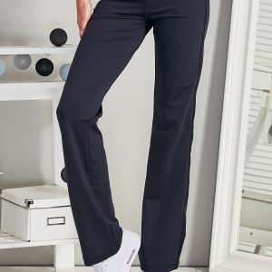 Wholesale Navy blue sports pants with applique with rhinestones