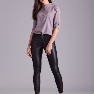 Wholesale Black waxed skinny pants