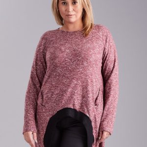 Wholesale Burgundy tunic with longer back PLUS SIZE