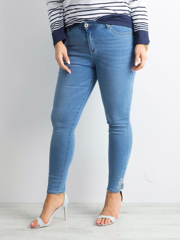 Wholesale Light Blue Plus Size Tube Jeans