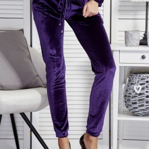 Wholesale Women's pants purple with velor