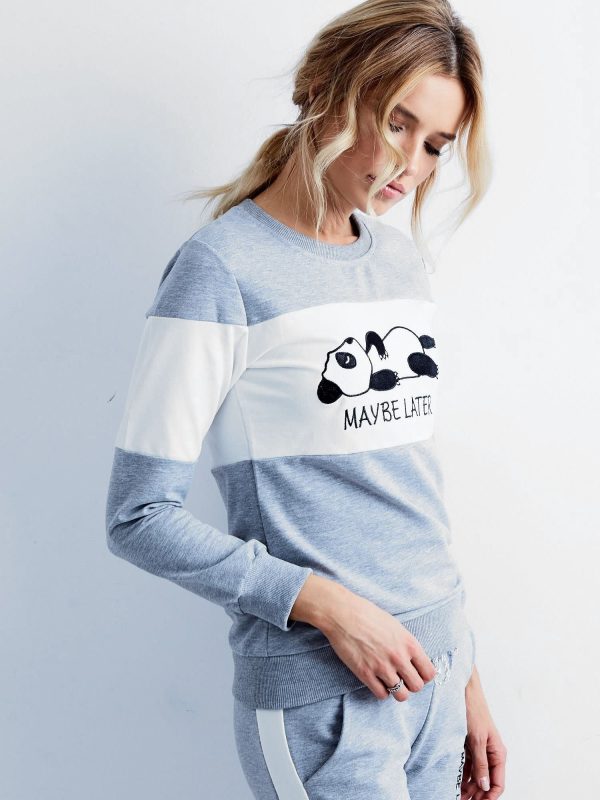 Wholesale Grey cotton sweatshirt set