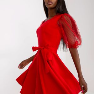 Wholesale Red Flared Mini Cocktail Dress Veronica