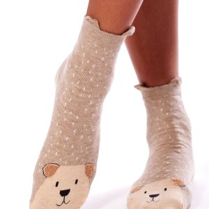 Wholesale Light beige socks with animals