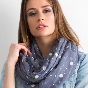 Wholesale Dark blue scarf in dots