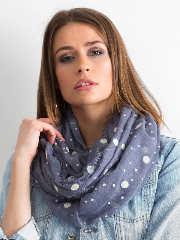 Wholesale Dark blue scarf in dots