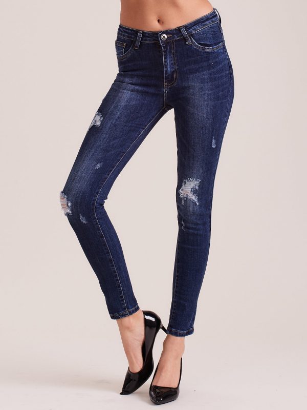 Wholesale Dark Blue Fit Women's Jeans