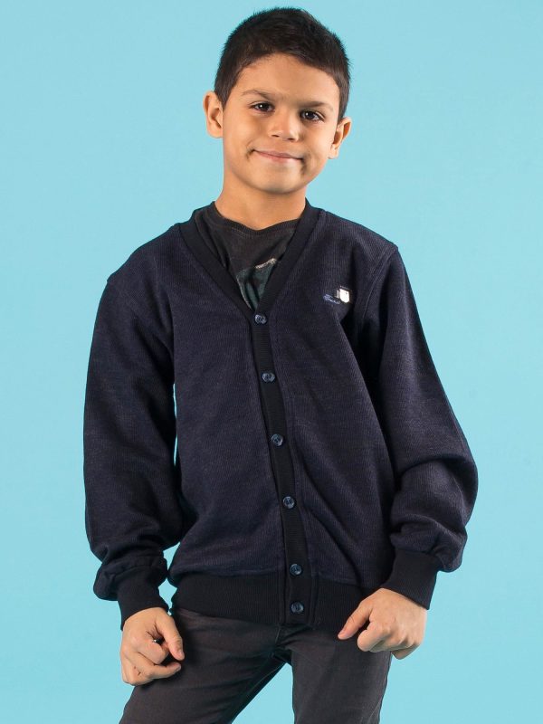 Wholesale Navy Blue Cardigan Boy's Cardigan