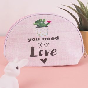 Wholesale Pale Pink Printed Cosmetic Bag