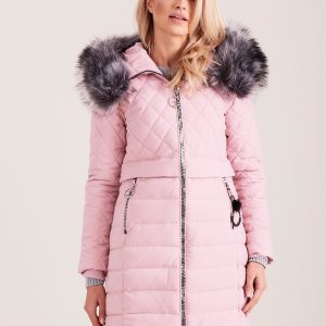 Wholesale Pink Quilted Winter Jacket