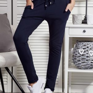 Wholesale Navy blue women's sweatpants with pockets