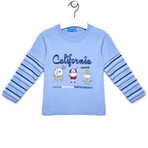 Wholesale Blue boy blouse with inscription CALIFORNIA