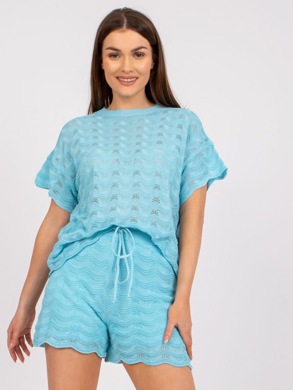 Wholesale Blue set for summer with short sleeves