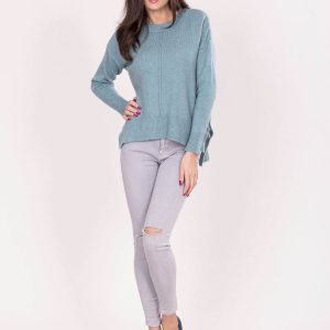 Wholesale Mint sweater with longer back