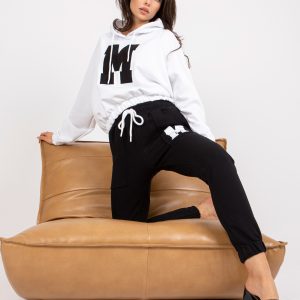 Wholesale White and black sweatshirt set with hood Danielle