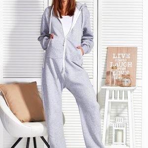 Wholesale Gray sweatsuit with hood