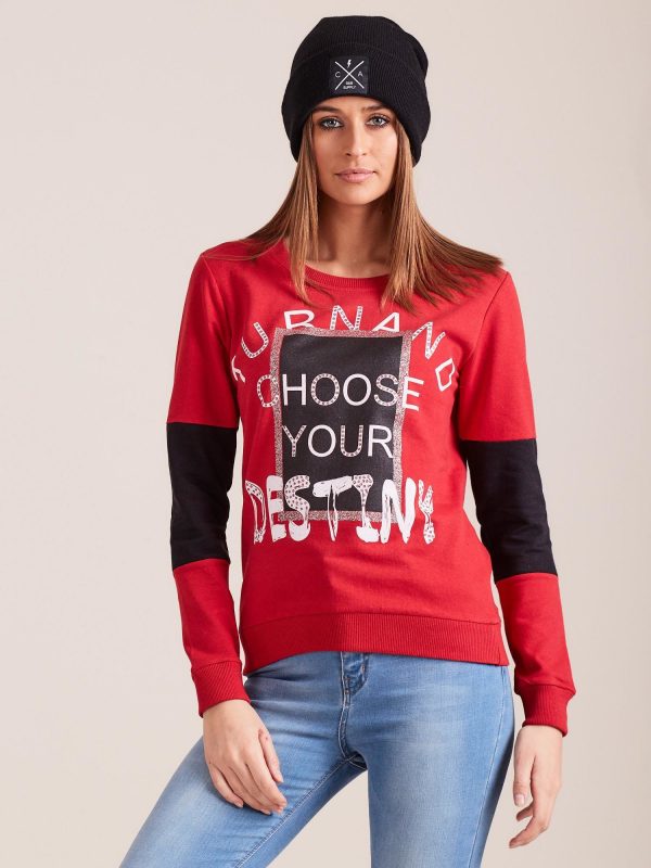 Wholesale Red sweatshirt with print