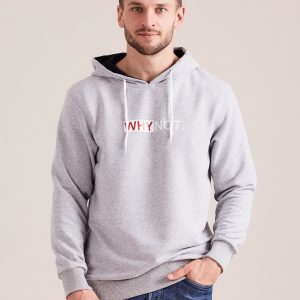 Wholesale Grey sweatshirt for man with hood