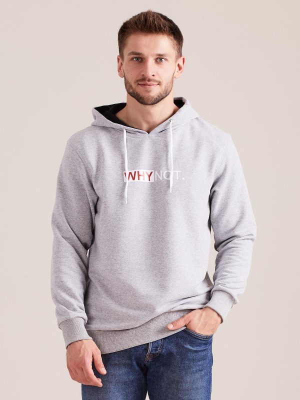 Wholesale Grey sweatshirt for man with hood