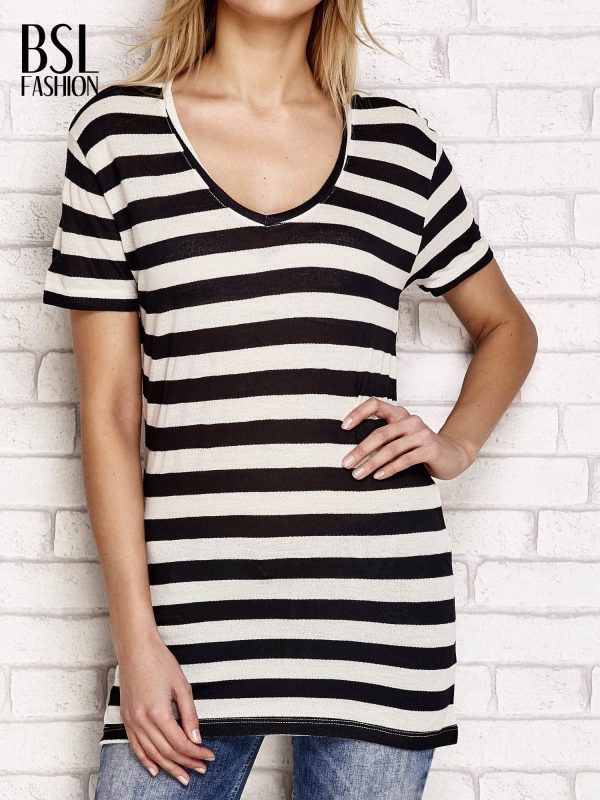 Wholesale Black Striped T-Shirt