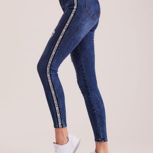 Wholesale Blue jeans tube with stripes